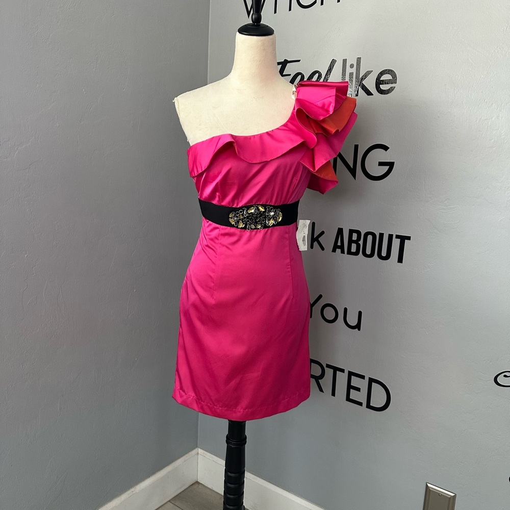 NWT Inspire Me Ruffled Asymmetrical Cocktail Dress Size 5